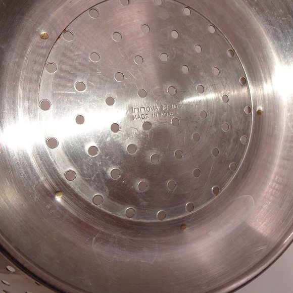 Large Innova 18-10 Stainless Steel Footed Food Strainer Colander Handles Korea - Picture 8 of 9
